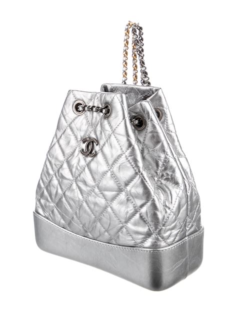 chanel gabrielle backpack silver